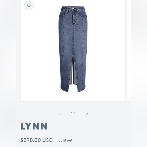 AG by Daily Blue Lynn Exposed Stitching Dark Wash Skirt Champlain Wash NEW - Picture 1 of 16